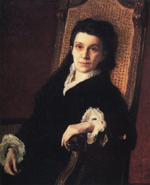 Portrait of Poliksena Stepanovna Stasova (1839-1918) wife of D.V. Stasov, 1879