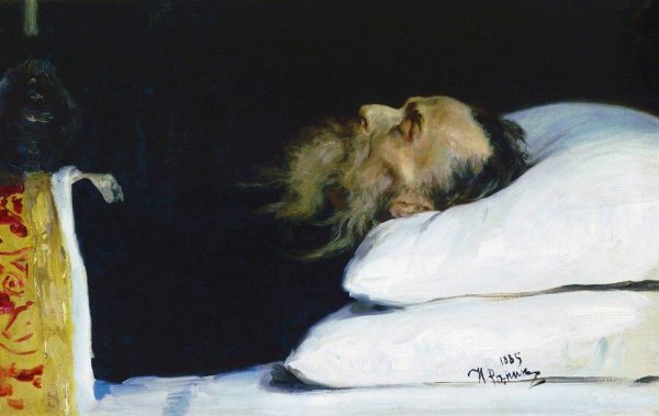 Historian Nikolai Ivanovich Kostomarov in His Coffin