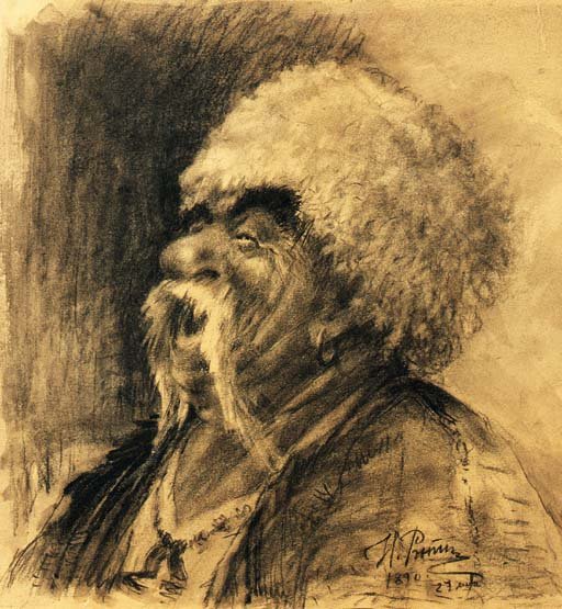 Portrait of a laughing Cossack