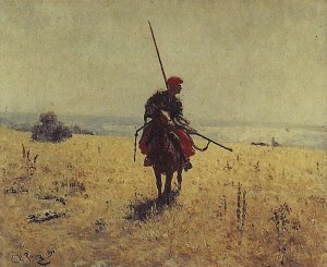 Cossack in the steppe