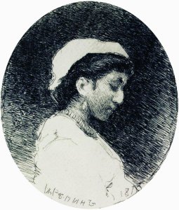 A woman in a cap