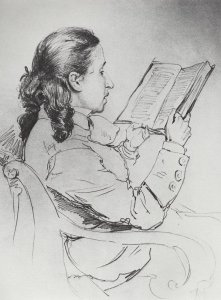 Portrait of E.G. Mamontova reading