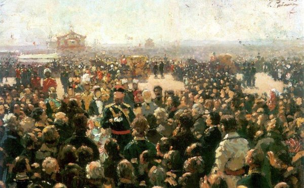 Reception for Local Cossack Leaders by Alexander III in the Court of the Petrovsky Palace in Moscow