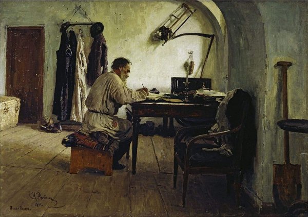 Leo Tolstoy In His Study 1891